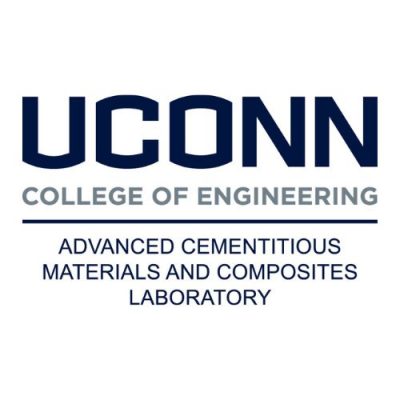 Contact2 UConn College of Engineering logo with the text “Advanced Cementitious Materials and Composites Laboratory” displayed below.
